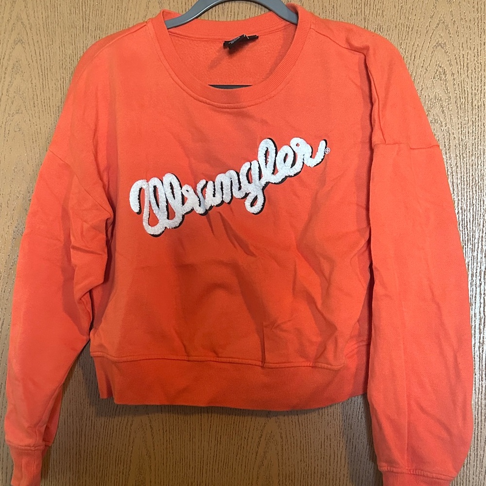 Wrangler Women's Bright Orange Crew Neck Sweater